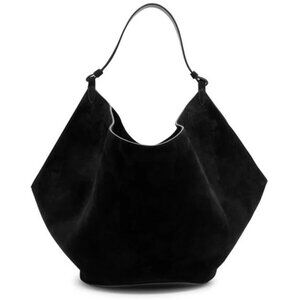 WORN ONCE KHAITE Medium Black Suede Lotus Bag